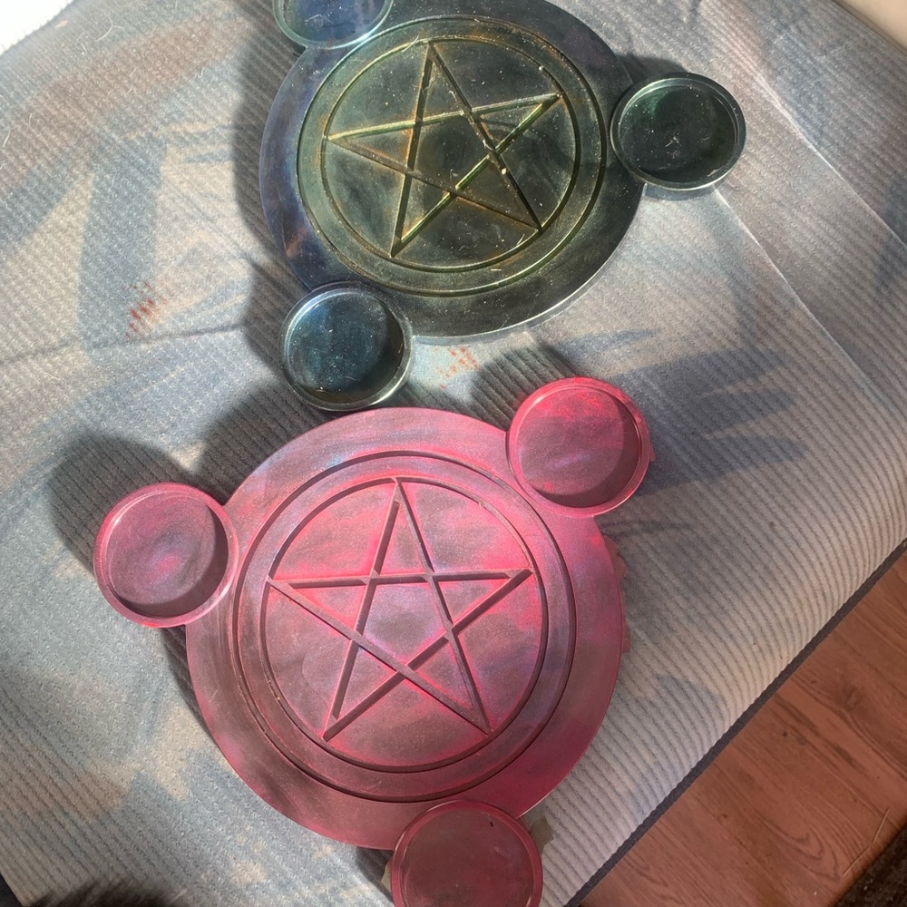 Pentagram candle holders